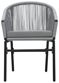 Set da pranzo da giardino 7 pz grigio