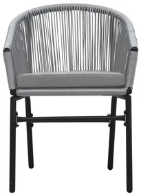 Set da pranzo da giardino 7 pz grigio