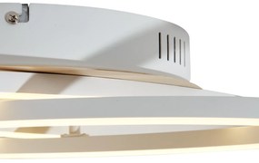 Plafoniera bianca con legno con LED dimmerabile a 3 livelli 2 luci - Kane