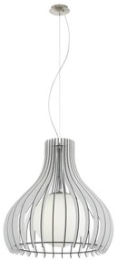 Eglo 96211 - Lampadario sospeso su cavo TINDORI 1xE27/60W/230V Ø 50 cm bianco