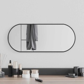 Specchio Da Parete Nero 60x25 Cm Ovale /