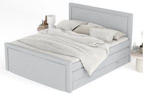 Letto boxspring grigio chiaro con contenitore 200x200 cm Lavenda – Maison de Rêve