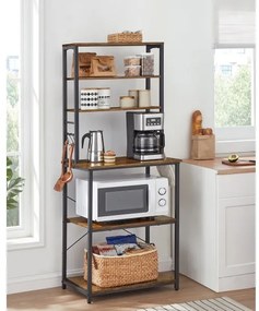 Scaffale a ripiani MARGE marrone/nero