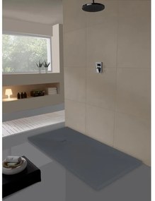 Piatto doccia MOLDCOM COMPOSITES in resina Cosmos Stone L 100 x L 160 x H 4 cm antracite opaco