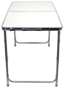 Tavolo da campeggio pieghevole + 4x sedia bianco/cromo