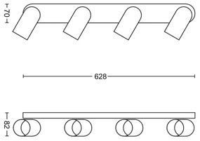 Philips 50584/31/PN - Faretto LED MYLIVING PONGEE 4xGU10/5,5W/230V
