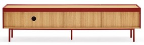 Mobile TV rosso scuro effetto rovere 180x45 cm Arista - Teulat