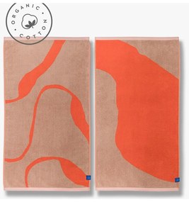 Asciugamani arancio/marrone chiaro in set da 2 in cotone biologico 50x90 cm Nova Arte - Mette Ditmer Denmark