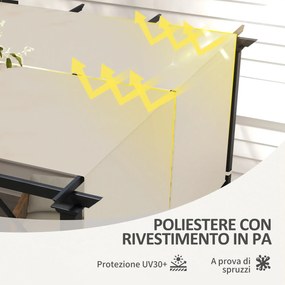 Copertura per Gazebo Pergola 3x3 m 488x122 cm  in PE Impermeabile Cachi...