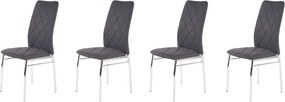 Set di 4 sedie K309 in tessuto grigio scuro