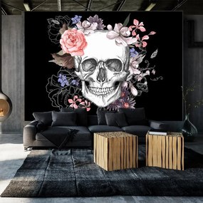Fotomurale adesivo Skull and Flowers