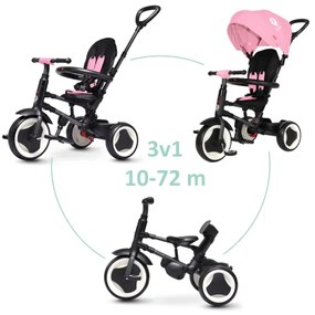 QPlay - Triciclo per bambini 3 in 1 RITO EVA rosa