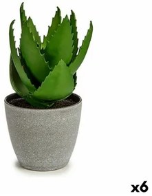 Pianta Decorativa Aloe Vera 15 x 23,5 x 15 cm Grigio Verde Plastica (6 Unità)