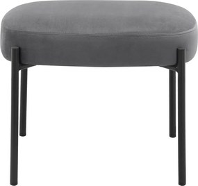 Poltrona in velluto grigio con poggiapiedi Jerry - Støraa