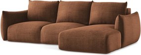 Divano angolare color terracotta allungabile (con penisola a destra/con chaise lounge) Leila – Makamii