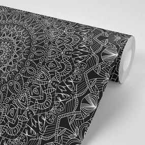 Carta da parati – Mandala ornamentale dettagliata in bianco e nero
