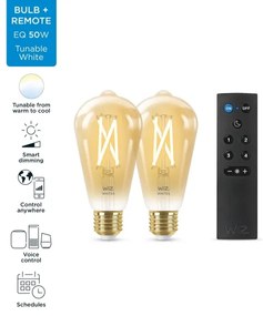 SET 2xLED Lampadina dimmerabile ST64 E27/7W/230V 2000-5000K CRI 90 Wi-Fi + +TC-WiZ