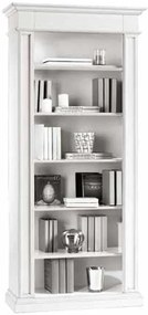 Libreria arte povera in legno massello bianco 93x40x205 cm