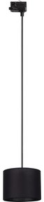 Lampadario a sospensione con filo Sistema ferroviario trifase TRACER 1xE27/15W/230V diametro 20 cm nero