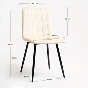 Sedia Miller Black Velluto - Beige