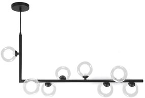 Lampada Da Soffitto Metallico Industrial Di Vetro Nero APP754-8CP