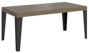 Tavolo allungabile Flame con telaio e gambe antracite, Tortora / 90x180/284 cm