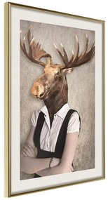 Poster  Animal Alter Ego: Moose  Cornice Quadri Cornice d'oro con passe-partout, Larghezza x Altezza Home decor 20x30