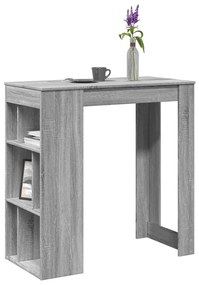 Tavolo Bar Con Rastrelliera Grigio 102x50x103,5 Cm Multistrato /