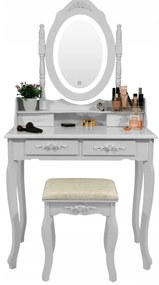 Toeletta vintage con specchio girevole e illuminazione a LED