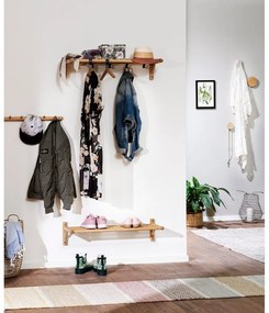 Appendiabiti da parete in legno di quercia in colore naturale Milford - Rowico