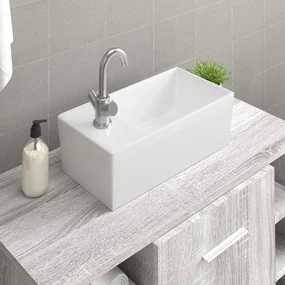 Lavandino Bianco 48x25x15 Cm İn Ceramica /