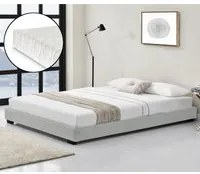 Corium Struttura Letto Imbottito con Materasso a Schiuma Fredda 180 x 200 cm Letto Matrimoniale con Rivestimento in