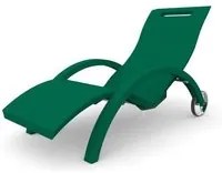 Sdraio Chaise Longe Lettino Da Esterno Prendisole In Polietilene Colore Verde Scuro Cv-S110/6016