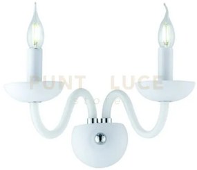 Applique a parete alfiere bianca e cromo 2 luci attacco e14 12x23x26cm