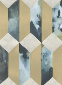 Eijffinger Carta da parati Enso 7 - Blau/ Gold/ Weiß