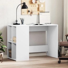 Scrivania Bianca 102x50x75 Cm İn Legno Multistrato /