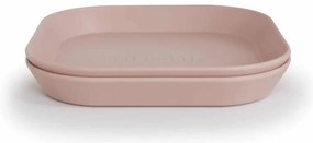 Mushie piatto quadrato, 2 pezzi - Blush