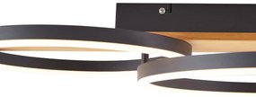 Plafoniera di design nera rotonda con LED dimmerabile a 3 livelli 3 luci - Nimue