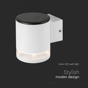 Lampada solare da parete LED 1W 3,7V 3000K IP54 1200mAh bianco