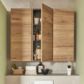 Pensile bagno Neo rovere in vetro SENSEA, 1 anta apertura da sinistra P 17 x L 30 x H 75 cm