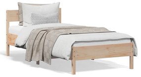 Letto Senza Materasso 90x190 Cm İn Legno Massello Di Pino /
