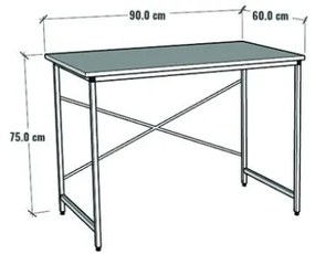 Scrivania Stile Industrial Ferro E Legno 90x60x73 Adam Rovere