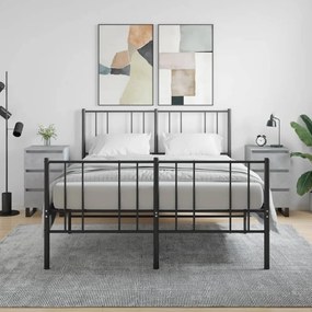 Comodini 2 Pz Grigio Cemento 40x35x69 Cm İn Legno Multistrato /
