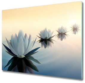 Tagliere in vetro Fiori di lotos 60x52 cm