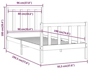 Giroletto in Legno Massello 90x190 cm Single