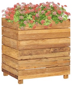Letto Rialzato 50x40x55 Cm Legno Di Teak Di Recupero E Acciaio /