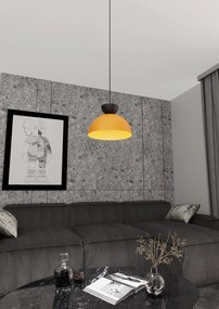Lampadario Minimal Efesto Acciaio Nero Arancione 1 Luce Gx53 Ip20