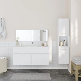 Set mobili da bagno 3 pz bianco in legno multistrato