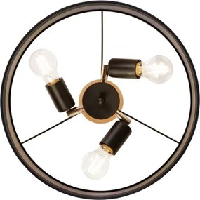 Plafoniera ALBA 3xE27/15W/230V Ø 40 cm nero/marrone