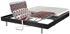 Letto relax elettrico sole sospensioni Materasso memory Motori OKIN 2 x 80 x 200 cm Nero - ATRIDE di DREAMEA